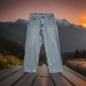 Levis 550 Relaxed Tapered Jeans Mens Measures 33x27.5 Blue Cotton Denim